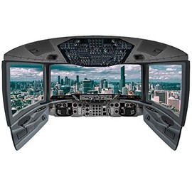 VWAQ Airplane Cockpit Wall Decal Mural | City Mural Wall Decal - CP23 (13" H X 22" W)