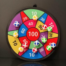 Sticky Ball Dart Board Set, 1 Set Indoor Outdoor Game Toy with Random Color Balls, Foldable Portable Family Party Toy, Ideal Birthday Gift, Holiday Gift - Color: Multicolor, Specification: 12 balls+1 hook