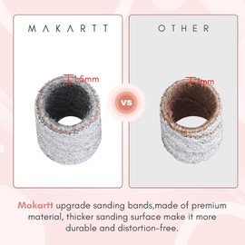 Makartt Sanding Bands for Nail Drill-100 Pcs Nail File Sanding Bands for Drill Bits #180 Medium Grits for Acrylic Nails Gel Removing and Shaping, Upgrade Thicker Durable Sanding Drill Bit, White