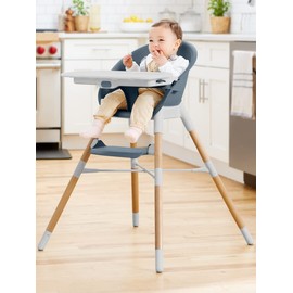 Skip Hop Baby High Chair 4 in 1 Convertible High Chair, EON, Slate Blue