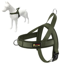 Plutus Pet No Pull Dog Harness with Breathable Mesh Padded, Adjustable Reflective Escape Proof Dog Harness, Quick Fit Dog Vest Harness for Small Medium Large Dogs(L, Ranger Green)