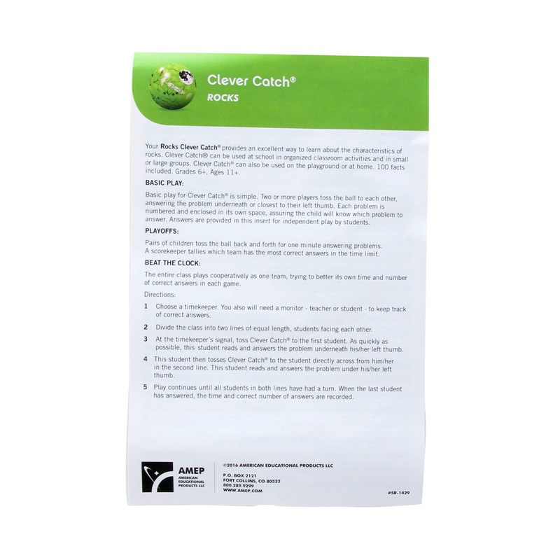 American Educational Vinyl Clever Catch Rocks Ball, 24" Diameter