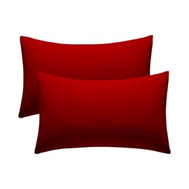 Red Pillow Cases 2 Pack Hotel Quality Microfiber Pillowcases Covers (Red, 2 x Pillow Cases)