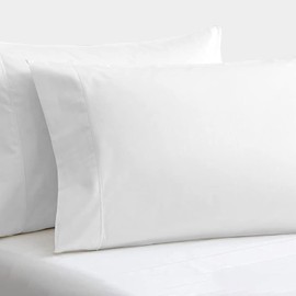100% Egyptian Cotton Pillow Cases Queen Size Set of 2 - Luxurious 400 Thread Count Long Staple Cotton Sateen with Stylish 4" Hem- Cooling, Breathable & Soft Pillowcase Covers- Queen 20x30, White