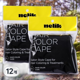 Nelic hair styling perm scissors perm set beauty dyeing cloth 12 pieces black / 넬릭 헤어스타일링 파마용가위 파마용세트 미용 염색보 12개 블랙