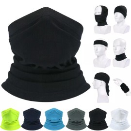 Unbranded Neck Gaiter Bandana Face Mask Sun UV Protection Tube Scarf for Men Women Bandana - Light  Blue