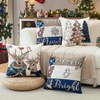 Christmas Throw Pillow Covers 16x16 Inch Set of 4, Merry