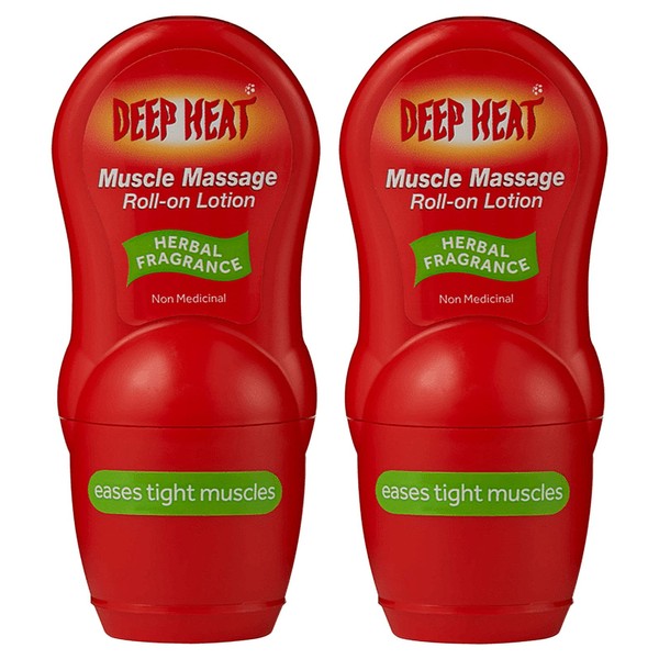 Deep Heat Muscle Massage Roll-On Lotion 50Ml (Pack of 2)