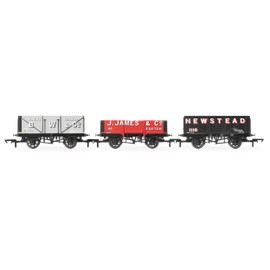 Hornby Wagons - R60103 Triple Wagon Pack, B.W & Co, J. James & Co. & Newstead Colliery - Era 3 Train Toy, 00 Gauge Wagons & Freight for Train Set, Models for Adults - 1:76 Scale Model Gift