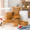 Maxdot 50 Pack Disposable Kraft Paper Bowls with PP Lids