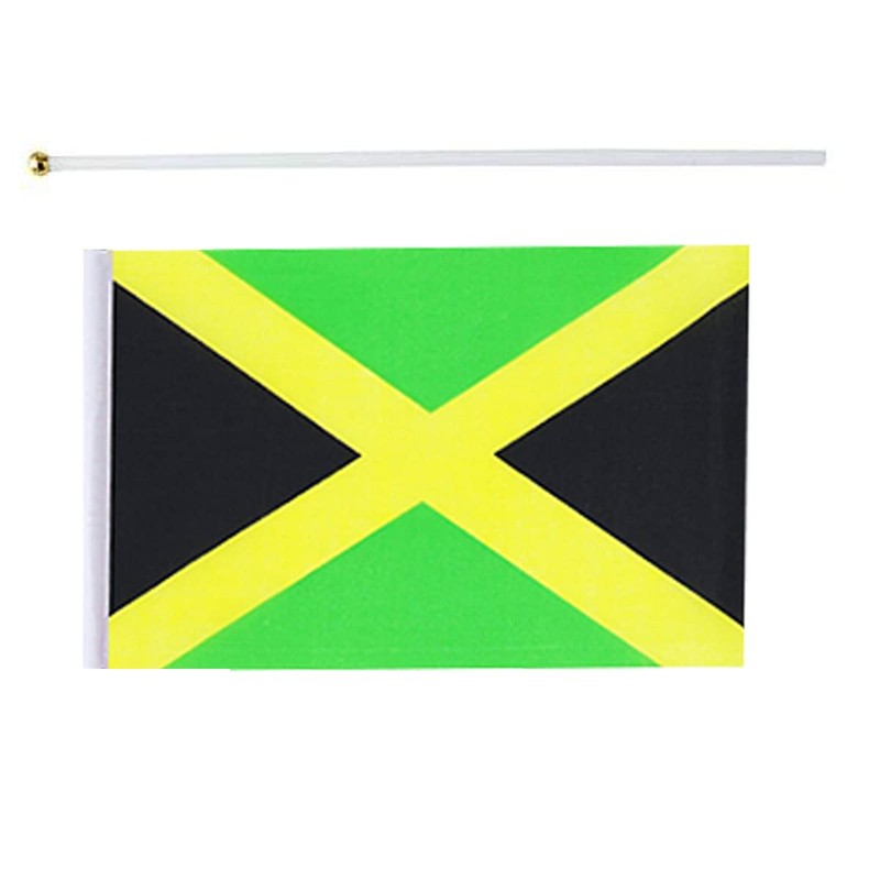Jamaica Flag Jamaican Small Stick Mini Hand Held Flags Decorations
