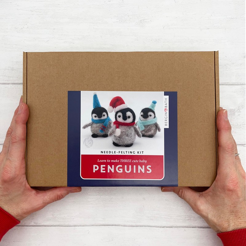 Bergin & Bath Needle Felting Kit, Penguins. Make Three Sweet