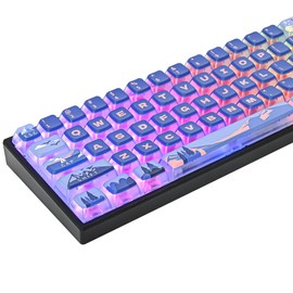Polar Region ASA Custom keycaps ，118 Keys Double-Shot Key Cap Set for Cherry/Gateron MX switches 60 Percent / 64/61 Gaming Mechanical Keyboard(Polar Region Blue)