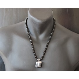 Natural Raw Tourmaline Pendant, Genuine Black Onyx Beaded Necklace, Black Stone Necklace, Gemstone Necklace, 8mm Beads, Unique Fashion Jewelry, Healing Crystal Chakra Necklace, Crystal Pendant