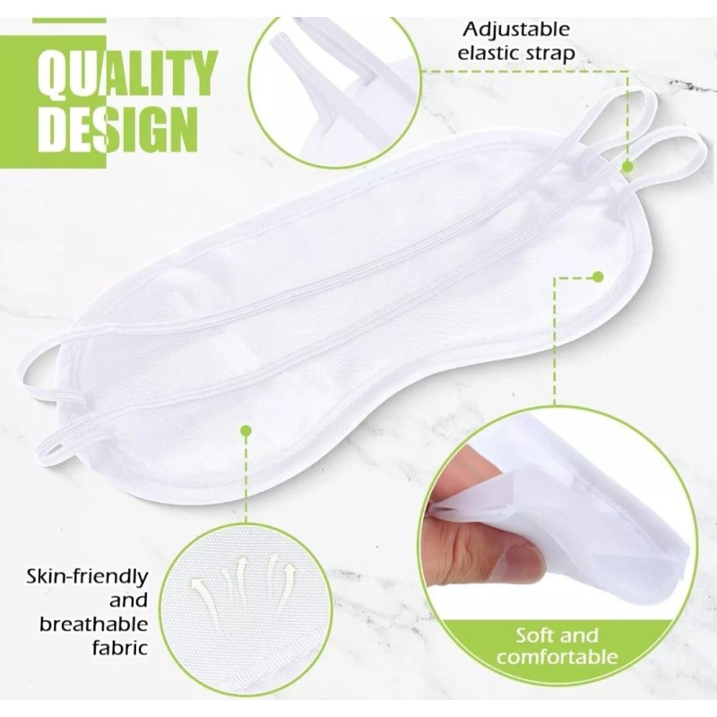 Tarpop Travel Eye Mask Sleep Soft Padded Shade White Rest