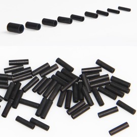 JSHANMEI Fishing Crimps Single Barrel Crimp Sleeves Black Oxidized Copper Tube Crimping Sleeves Fishing Line Connector Rigging Tackle