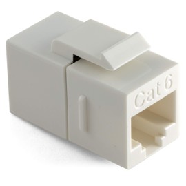 NTW CAT6 Slim Straight F/F feed-through White Snap-in Keystone Coupler Jack NKY-FF/C6S-WH