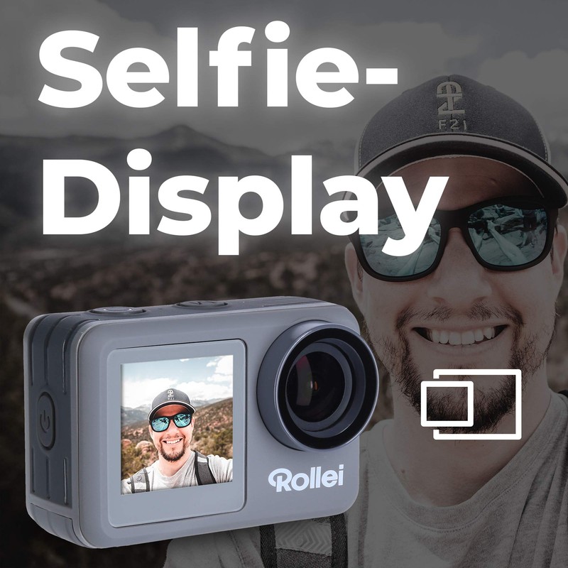 Rollei Action-Cam 9s Plus I 4K 60fps Unterwasserkamera mit Selfie-Display,