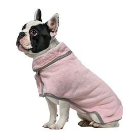 PetSmiler Dog Bathrobe - Absorbent Bathrobe Dog with Velcro Dog Bathrobe Medium Dogs Dries Quickly Dog Bathrobe after Bathing, Swimming or Walking in the Rain (Pink S)