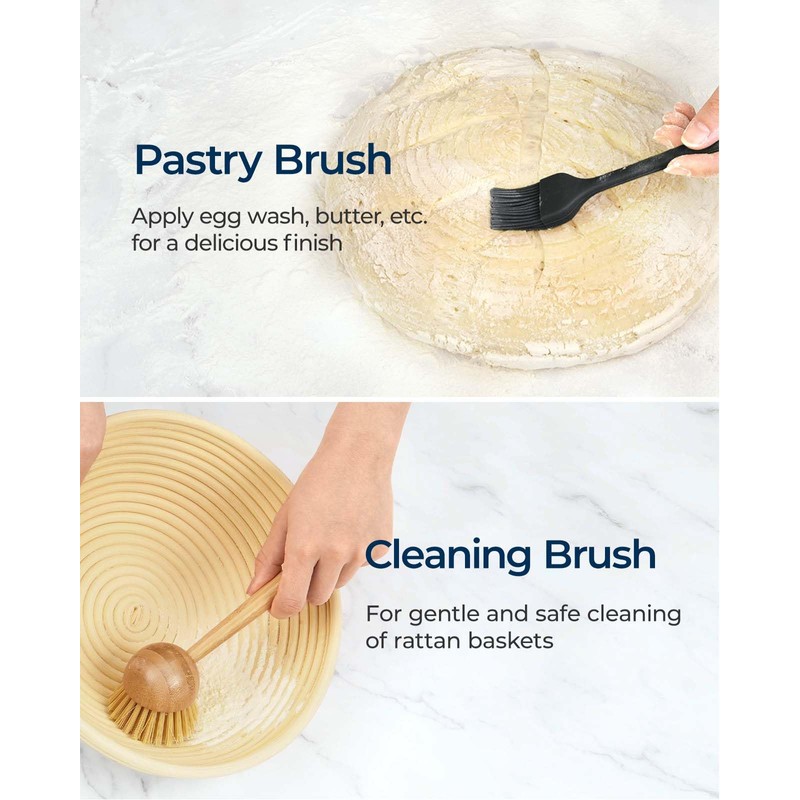 Lorzon Banneton Bread Proofing Baskets Set of 2, 10" Round