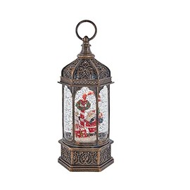 11-Inch Battery-Operated Light Up Santa Water Lantern