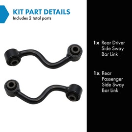 TRQ Rear Sway Bar Stabilizer Link Set Compatible with 2008-2019 Nissan Rogue 2014-2015 Rogue Select 2017-2019 Rogue Sport