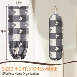 TOGETRUE Plastic Bag Holder, Cute Grocery Bag Holder for Plastic bags, Wall Mount Bags Dispenser for Home Kitchen Decor (Black Cat)