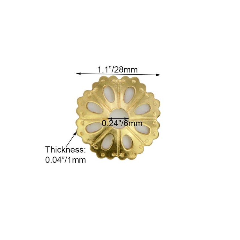 Tiazza 10pcs Convex Round Brass Backplate Washers - Classical Furniture