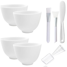 8Pack Silicone Face Mask Mixing Bowl Set for Estheticians Facials, White