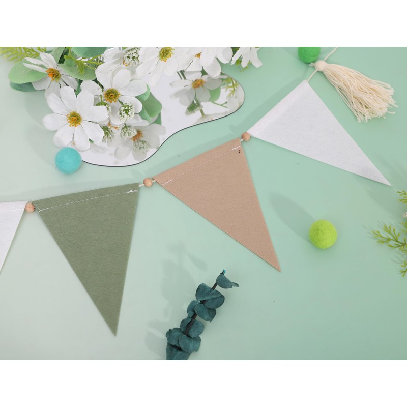 Sage Green Beige and Baby Bunting - Kids Bedroom Decorations,