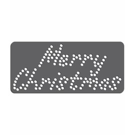 Rhinestone Genie RT4-HOL112 Merry Christmas 6" Magnetic Rhinestone Stencil, Flexible Magnet, Black