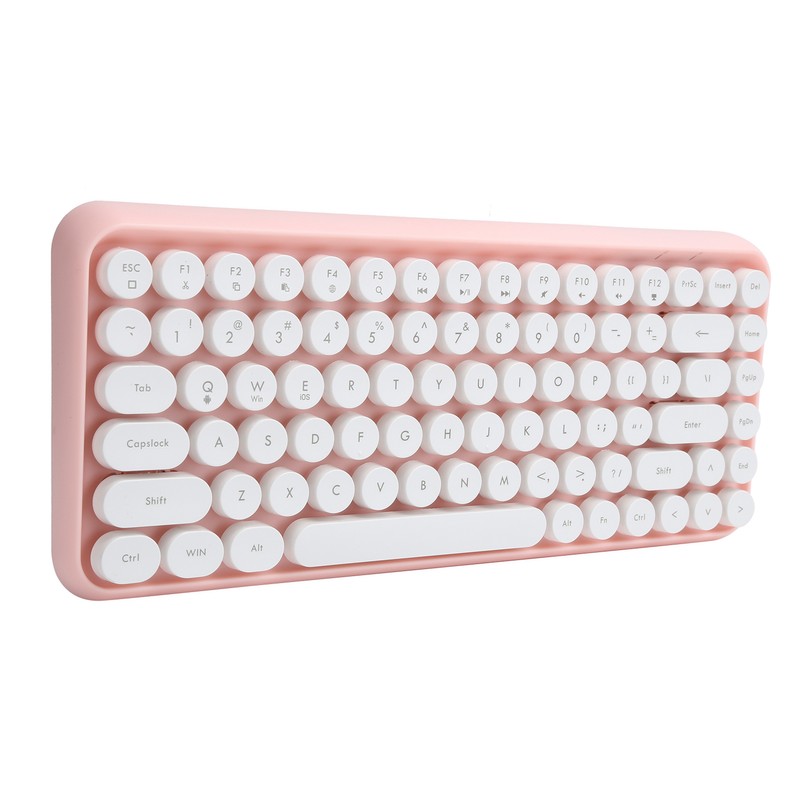 Ajazz Wireless Keyboard Bluetooth 84 Keys Retro Round Keycap Gaming