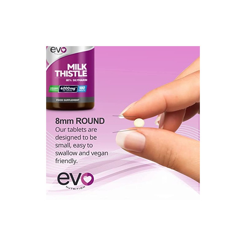 Milk Thistle Tablets - High Strength 4000mg Supplement - 180