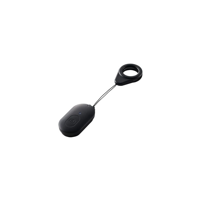 Elecom P-SRB01BK Bluetooth Selfie Remote Control, Small, Strap Included, Black