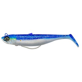 Savage Gear Savage Minnow WL 2+1 – Weedless Design, Lively Kicking Action, Ideal for Predator Fish like Pike, Perch & Zander, Perfect for Freshwater & Saltwater Anglers Blue Pearl Silver 10 cm