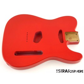 Vintage-Classic NEW Replacement BODY for Fender Telecaster Tele, Roasted Ash, Fiesta Red