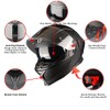 1Storm Motorcycle Full Face Helmet Dual Lens/Sun Visor Ghost Green
