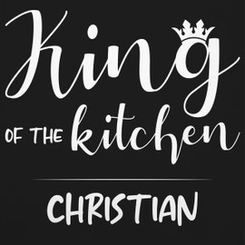 Geschenk mit Namen personalisiert by Shirtracer - Apron - Cooking Apron Men - King of the Kitchen with Name I Gift Cooking I Gift for Chefs, 1 black