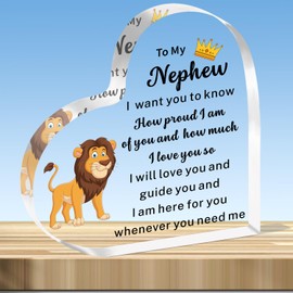 JMIMO Nephew Gifts From Auntie And Uncle For Christmas Birthday Transparent Acrylic Plaque Keepsake