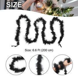 PATIKIL 6.6 Ft Feather Boas, 1 Pcs Feather for DIY Craft Sewing Trim Home Wedding Holiday Home Decor Graduation Party Christmas, Black