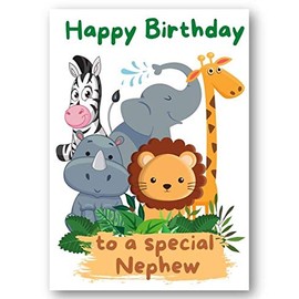 Second Ave Nephew Children's Kids Safari Birthday Card For Him Greetings Card