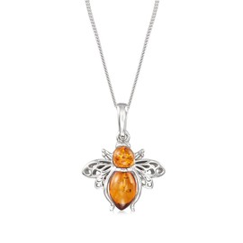 Ross-Simons Bumblebee Pendant Necklace in Sterling Silver