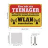 JPGhaha Door Sign Teenager Tin Sign 14 x 20 cm