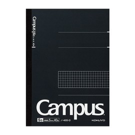 Kokuyo (コクヨ) Campus Notebook, Grid Pattern, Semi-B5, NO-4S5-D, Black