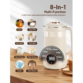 Nut Milk Maker Machine, 35oz Homemade Soy, Almond, Oat, Coconut, Plant Based and Non Dairy Beverages, 8 in 1 Automatic Soybean Machine With 12H Delay Start/Keep Warm/Boil Water