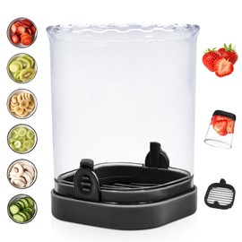 New Fruit Slicer Cup - Strawberry Cutter Fruit and Vegetable Speed Slicer with Push Plate - Stainless Steel Cup Slicer Egg Slicer Fruit Slicer Banana Strawberry Slicer Cup (Black)