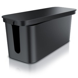 CSL - Cable Box Large 31 cm - XXL Cable Management Box for Power Strip - Box for Hiding Cable - Cable Organiser - Protection and Safety - Non-Slip Base - Black