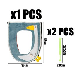 1 Piece Duck Print Toilet Seat and 2 Pieces Toilet Lid Lifter, Cartoon Toilet Seat, Toilet Accessories, Waterproof Toilet Seat