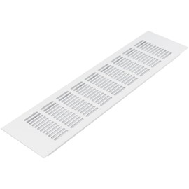 Vent Systems 15.75 x 3.94 (Outer Size) Rectangular Door Vent - White Aluminum Vent Cover Toe Kick Vent Cover - HVAC for Home Cabinet Vent - Intake/Exhaust Door Return Air Vent