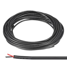 MECCANIXITY 20AWG Electrical Wire 2 Conductors 9.8Ft Power Cable UL2464 Tinned Copper Flexible Extension Signal Cable Black for LED Strips Lamps Lighting Power Supply